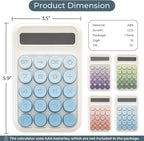 Y YOMA 1 Pack Mechanical Switch Calculator with 10 Digit Large LCD Display Big Button, Mini Cute Desktop Calculator 4 Function Basic Calculators for School Home Office Business, Lake Blue