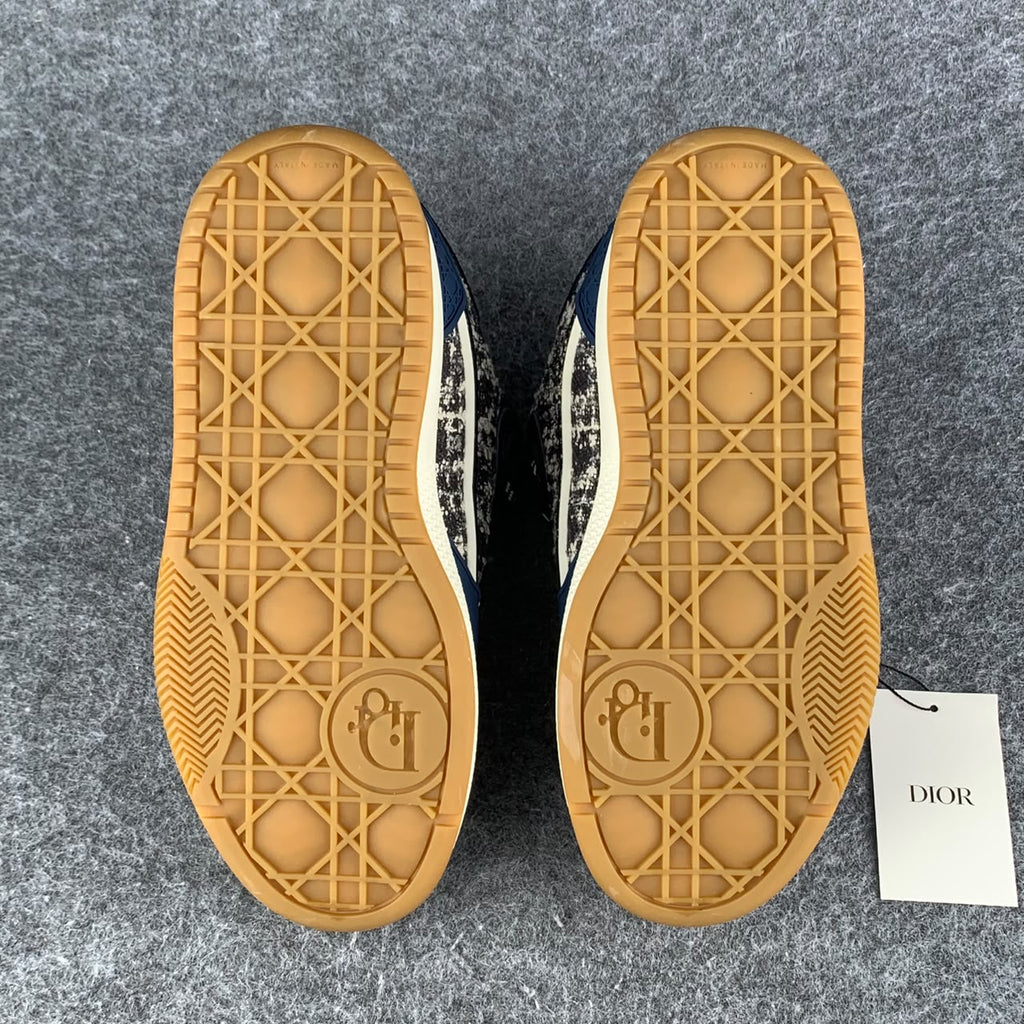 Dior B9S Skater Sneakers 'Dark Navy Tweed'