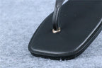 Chanel Lambskin CC Thong Sandals 'Black'