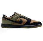 Nike Dunk Low "Military Patchwork" Brown Black Olive Sneakers, Men Halloween Vintage Skate Shoes
