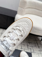 CHANEL 26S QUILTED SNEAKERS IN WHITE SUEDE