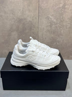 CHANEL 26S RUNNER CC LOGO SNEAKERS IN WHITE CALFSKIN